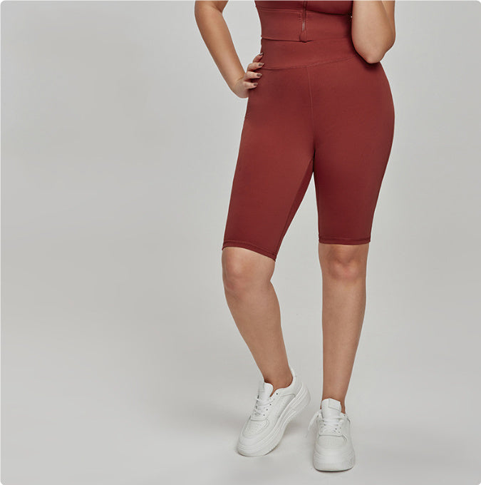 Nylon Plus Size Sports Shorts High Waist