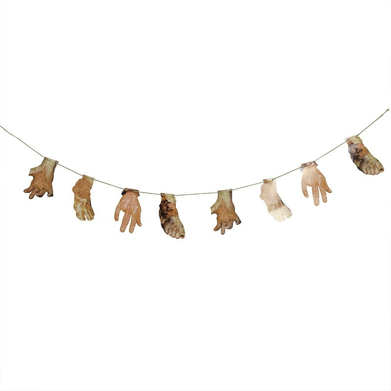 Halloween Decoration Haunted House Horror Upside Down Broken Hand Knife String