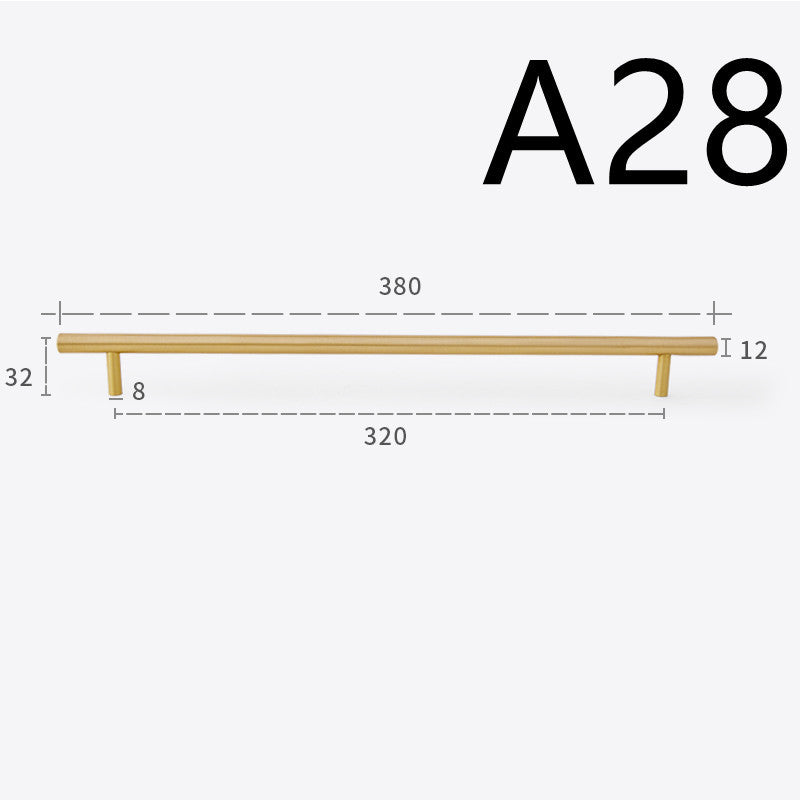 Pure Copper Cabinet Door Handle Golden Light Luxury Brass Handle