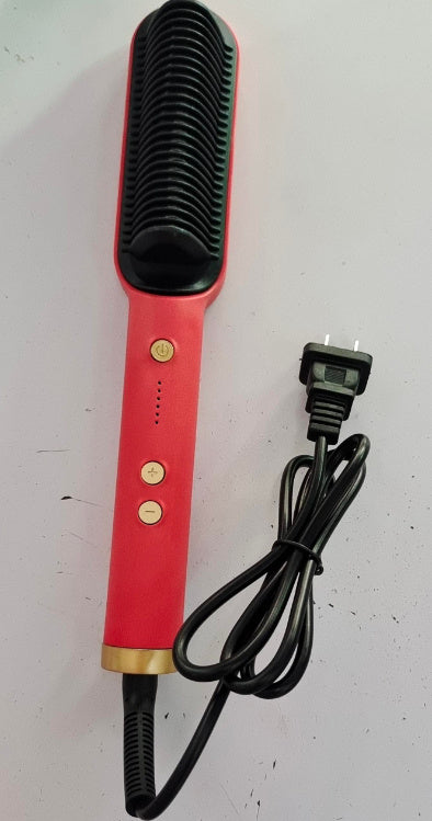 2-in-1 Hair Straightener & Hot Comb – Dual-Purpose Negative Ion Electric Curling Brush