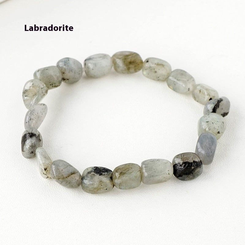 Natural Amethyst Large Particle Gravel Rolling Stone Bracelet