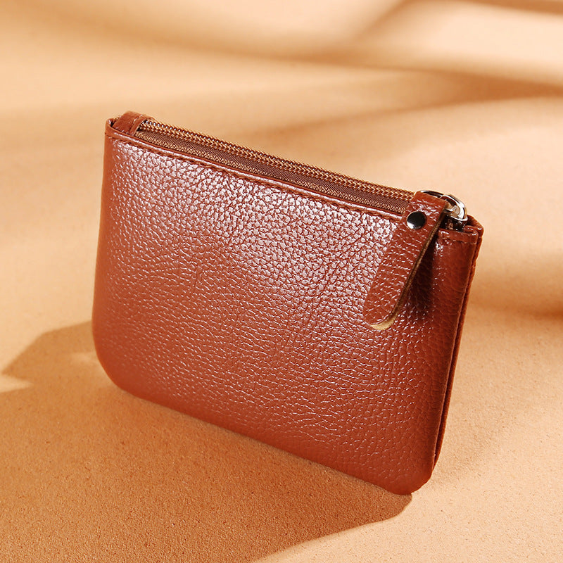 Unisex Pebble Grain PU Leather Horizontal Purse Solid Color