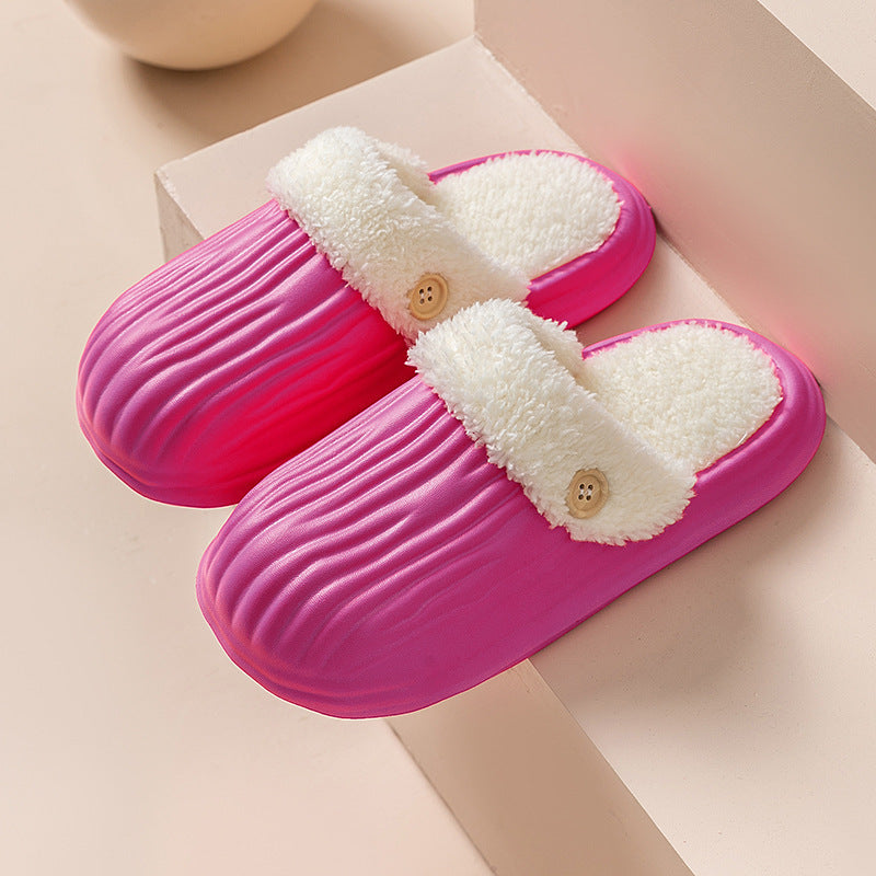 Unisex Detachable Fluffy Slippers With Faux Fur Lining
