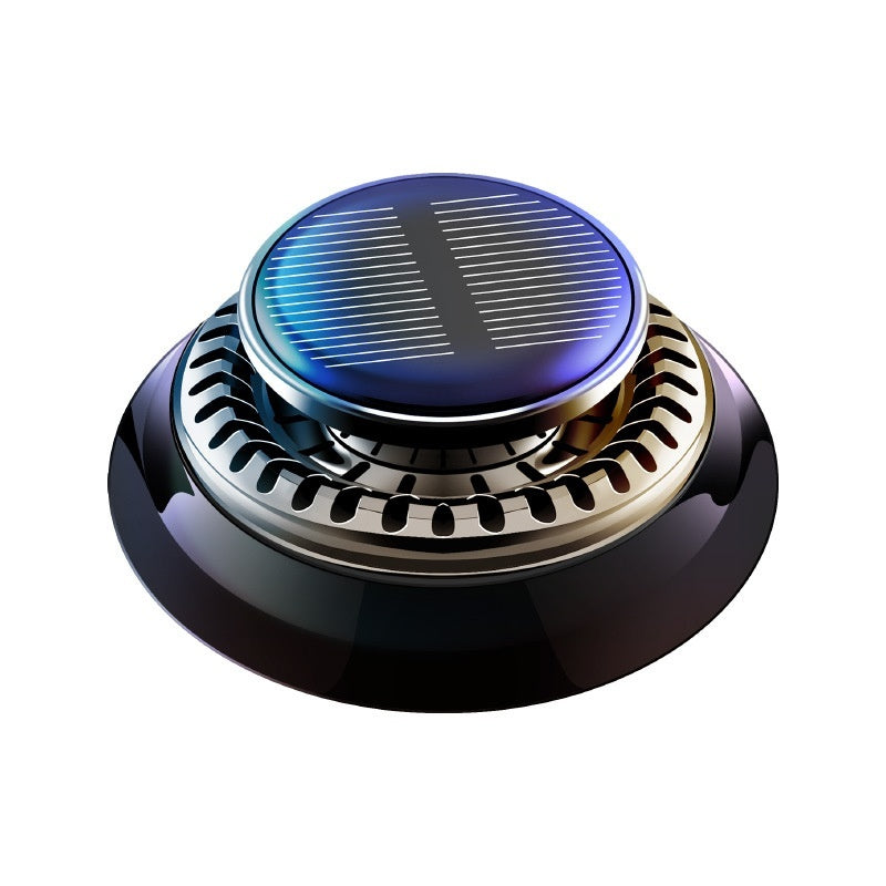 Portable Solar Powered Kinetic Car Air Freshener, Double Ring Rotating Fragrance Diffuser