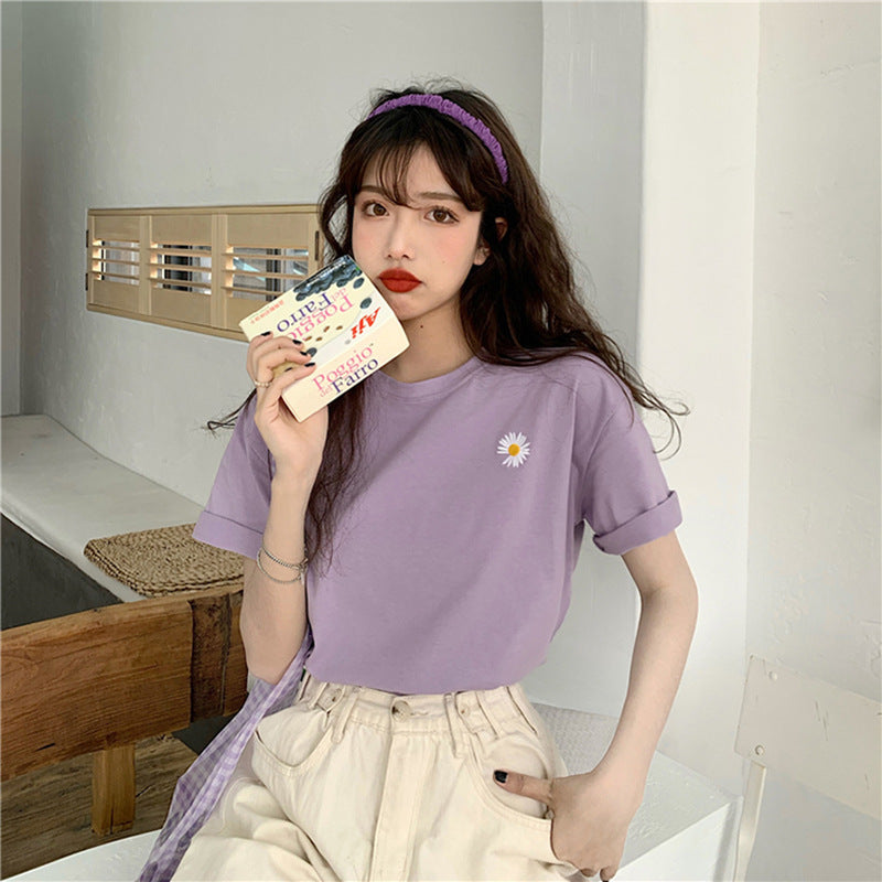 Embroidered Short-sleeved T-shirt