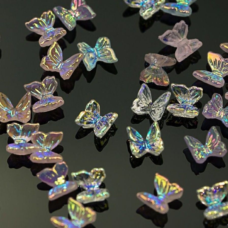 Butterfly Nail Ornament Color Three-dimensional Resin Fairy Fingernail Decoration