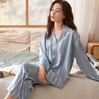 Blue Vertical Stripes Long