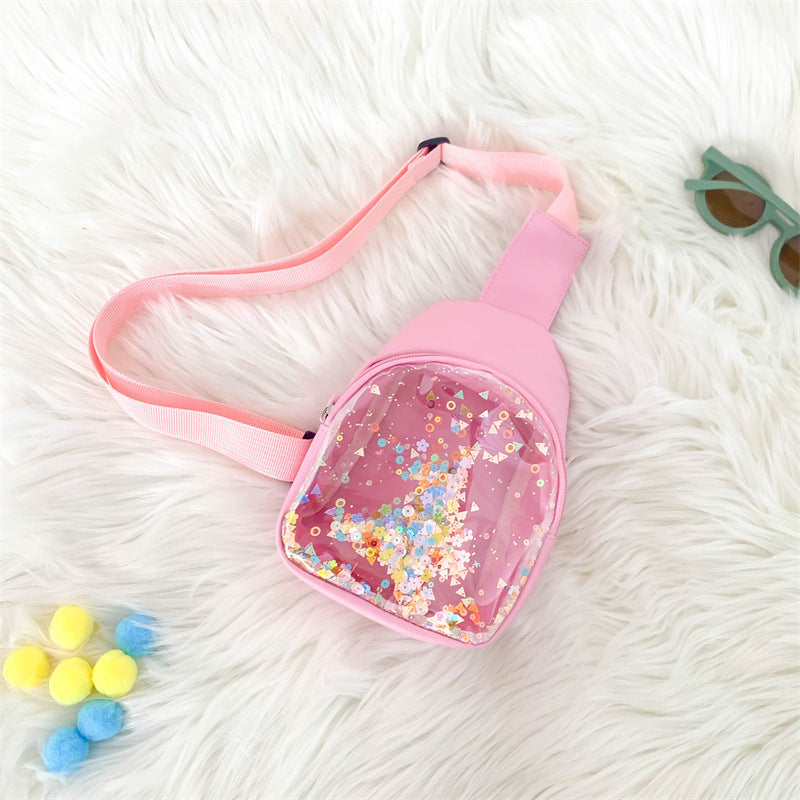 Kids' PU Leather Chest Bag – Solid Color, Lightweight & Stylish Shoulder Pack
