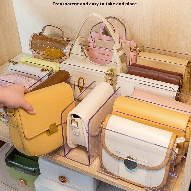 Handbag Storage Rack with Partition – Wardrobe Organizer Box