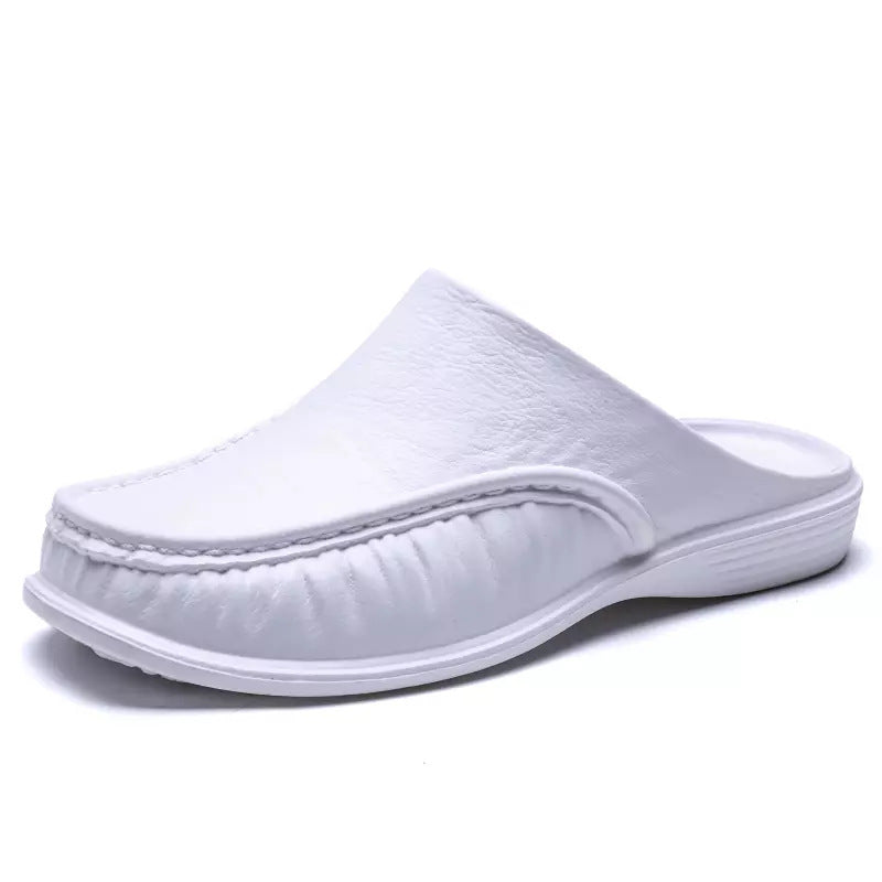 Slippers Men's Summer Leather Word Casual Tide Sandals Men's Non-slip Leather New Sandals Outer Wear Large Size Beach Shoes