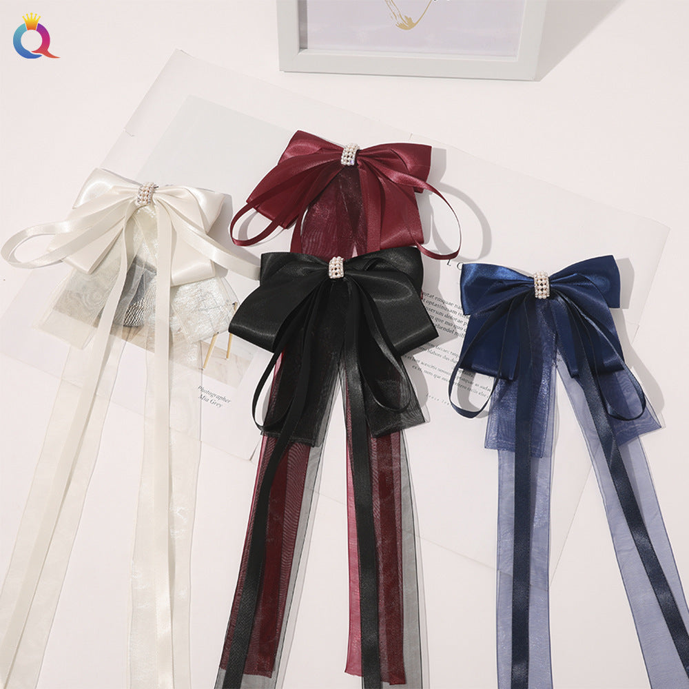 Ancient Style Han Chinese Clothing Extra Long Hair Band Ribbon Bowknot Super Fairy Tassel Hairpin Headdress Handmade Hair Accessories