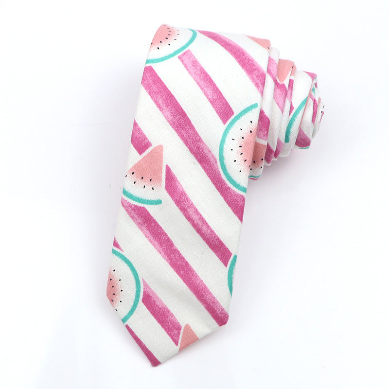Cartoon Print Cotton Bow Tie – Casual Style