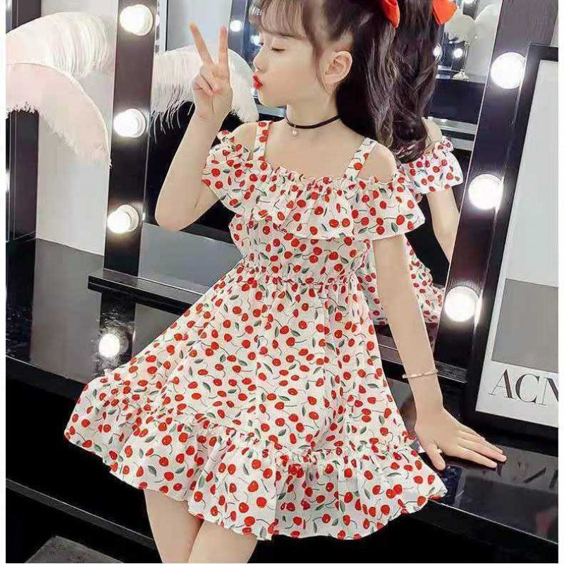 Girls Floral Cotton Aline Skirt Regular Fit Princess Summer