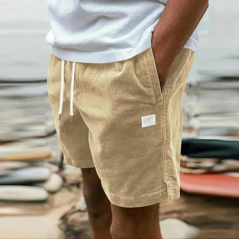 Men’s Letter Print Jogger Pants – Solid Color Splicing Drawstring Hem Trousers