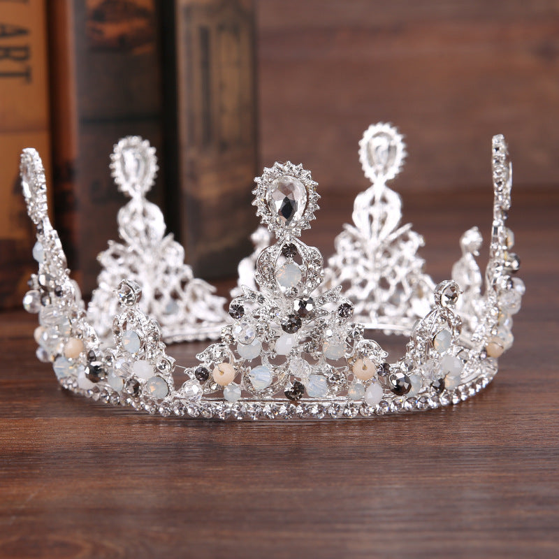 Elegant Korean-Style Retro Alloy Rhinestone Flower Wedding Headband Crown