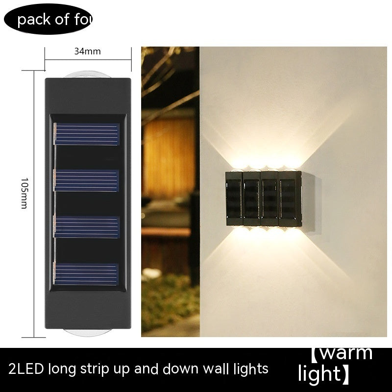 Solar Double-headed Wall Lamp Outdoor Yard Lamp Waterproof Outdoor Up