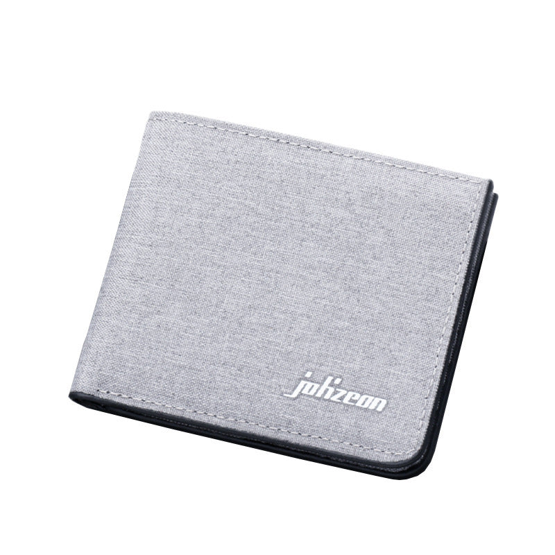 Men's Canvas Leather Money Clip Card Holder Slim Solid
