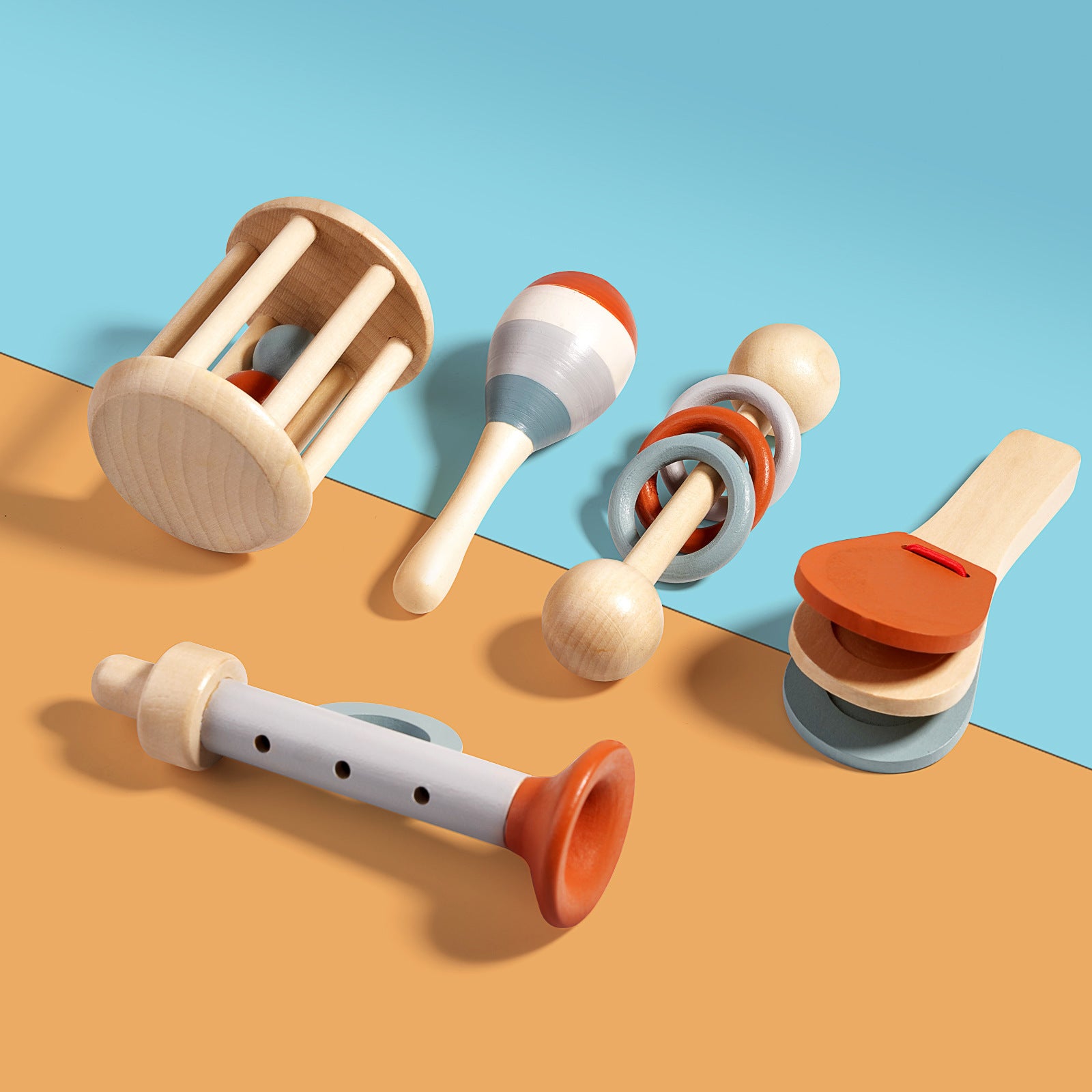 Baby Rattle Early Education Wooden Toys