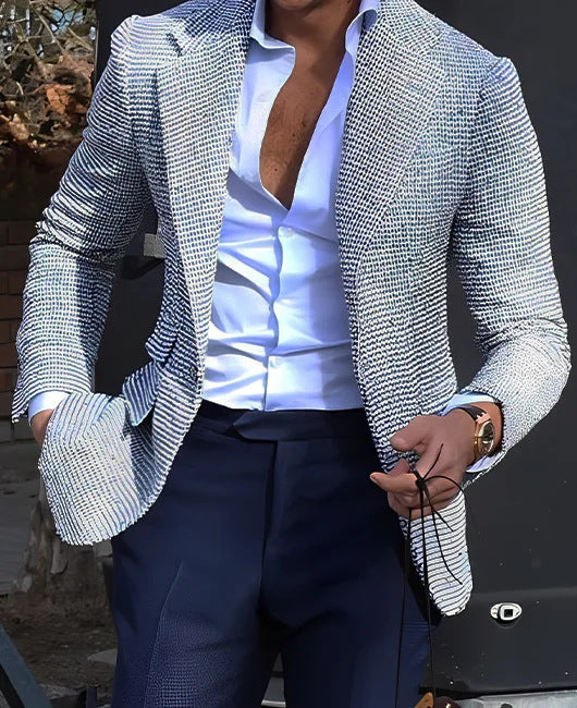 Light Business Men's Suit Printed Checks Coat