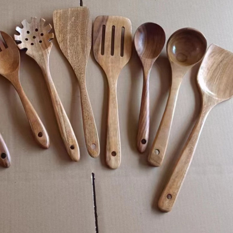 Wooden Spatula Cookware Kitchenware Set – Eco-Friendly Non-Stick Utensils for Cooking & Baking