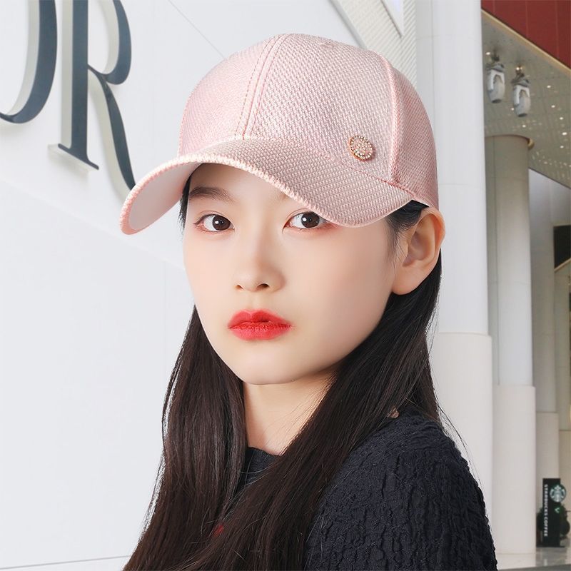 Women's Breathable Mesh Sunshade Rhinestone Letter Peaked Hat