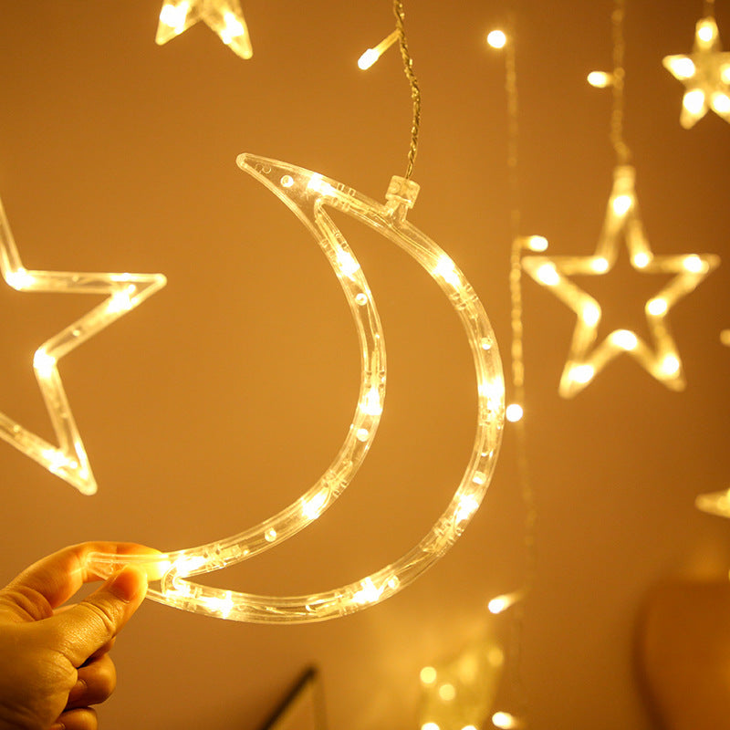 Room Decorations Arrangement LED Colored Lamp Star Moon Lighting Chain