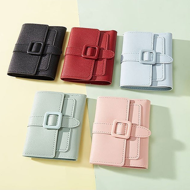 Women's Diamond Mesh Card Holder Slim PVC Leather Purse