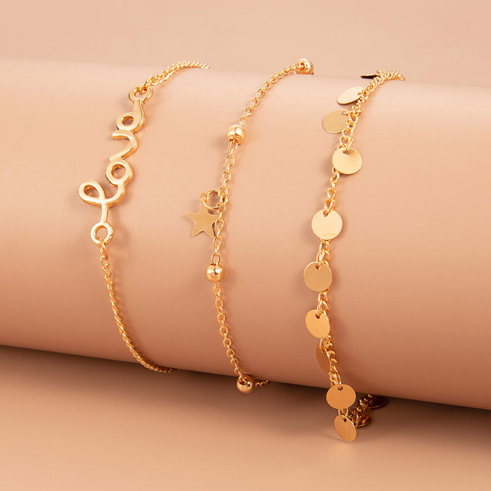 Set Simple And Sweet Butterfly Anklet Women Personalized