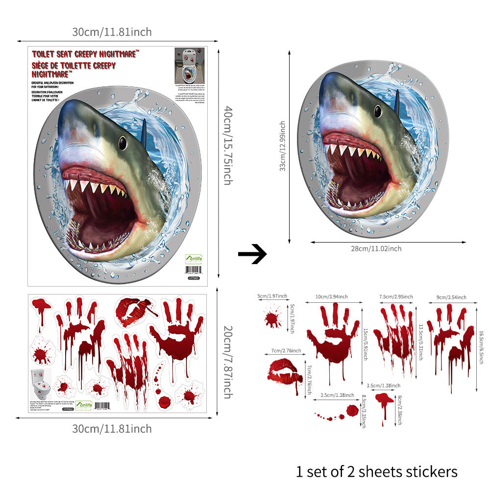 Theme Restaurant Halloween Series Midnight Return To The Soul Toilet Horror Toilet Sticker