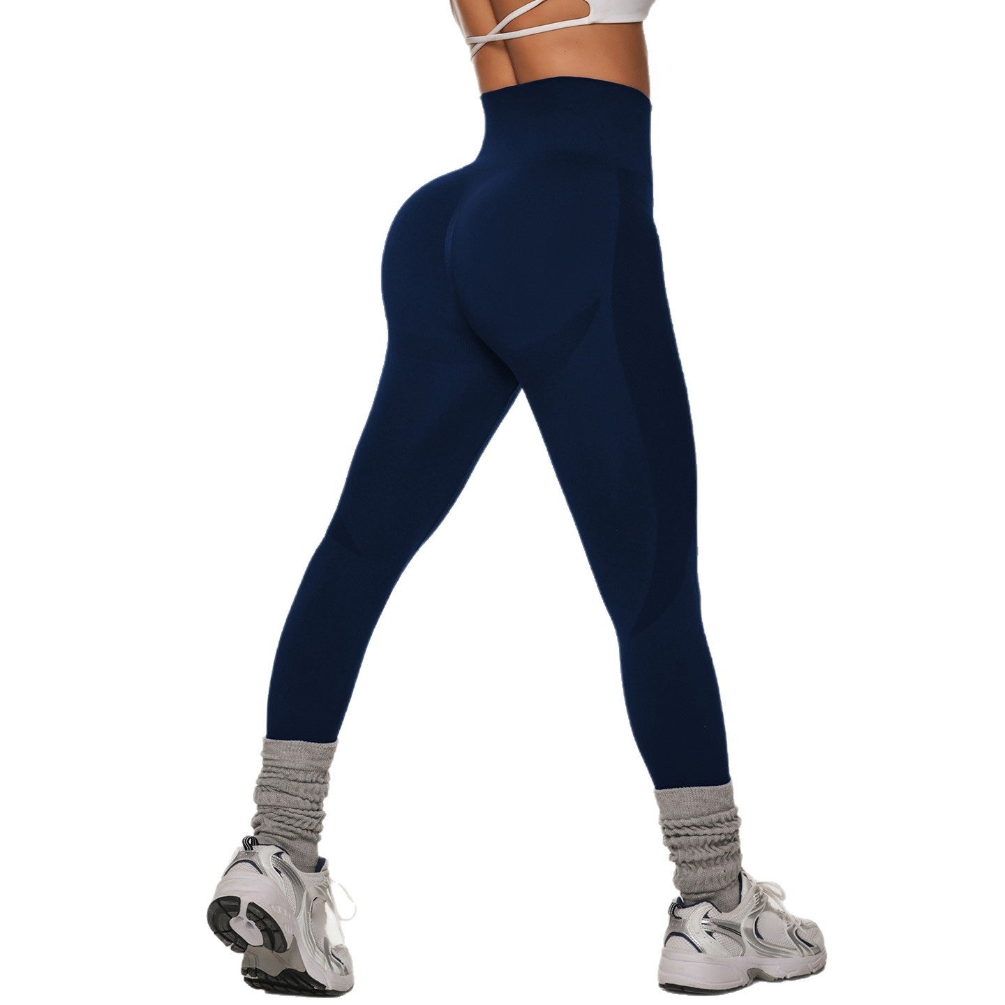 Women’s Dark Blue Yoga Pants – High Stretch Hip-Lifting Shaping Trousers