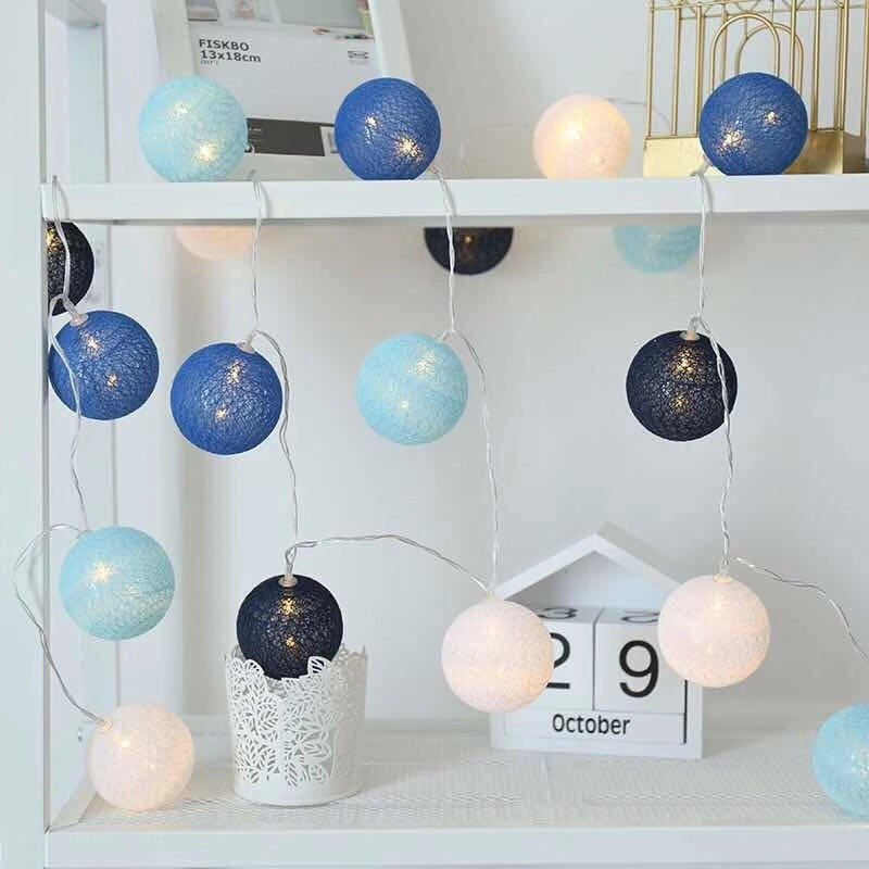Cotton Ball Lighting Chain Festival Color Decoration