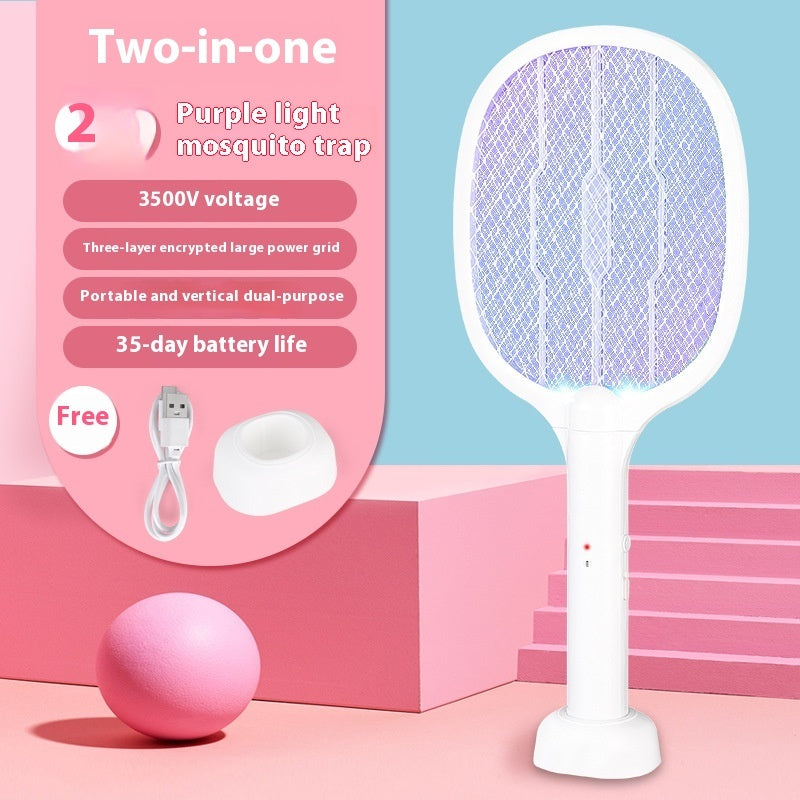 Electric Mosquito Swatter With Rechargeable Automatic Mosquito Attraction