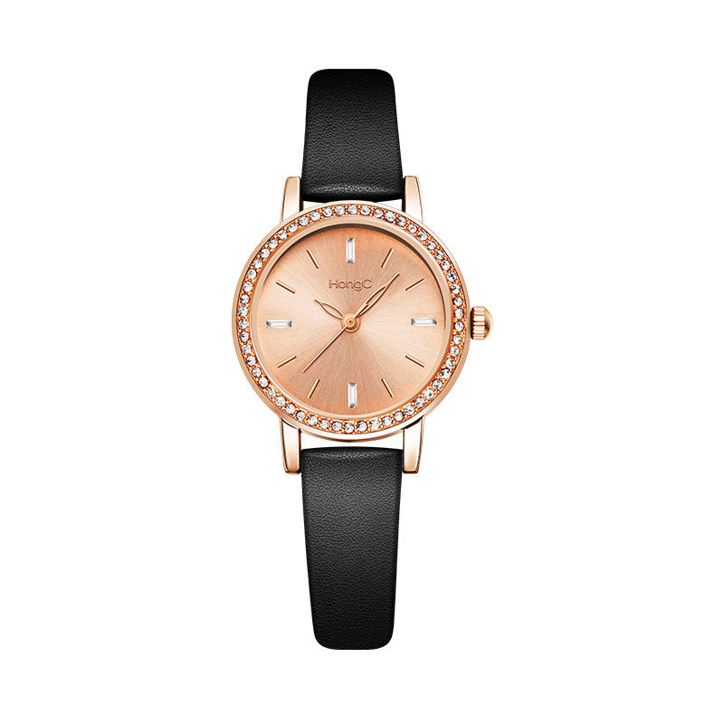 Women’s Fashion Diamond Quartz Watch with World Time