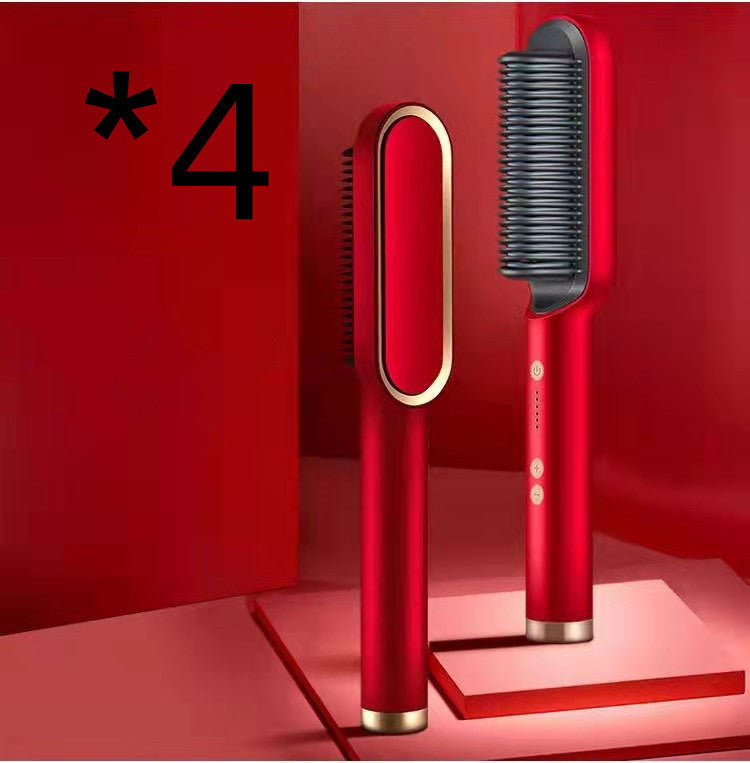 2-in-1 Hair Straightener & Hot Comb – Dual-Purpose Negative Ion Electric Curling Brush