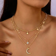 Multi-layer Sexy Crescent XINGX-shaped Necklace Women's Classic