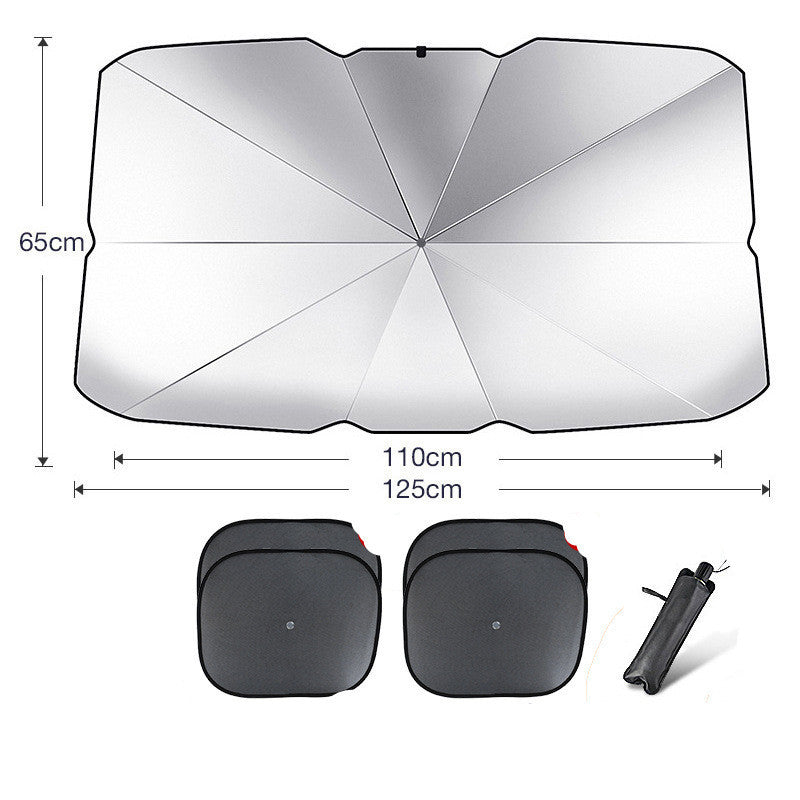 Foldable Car Windshield Sun Shade Umbrella, UV Protection and Heat Insulation Front Window Cover