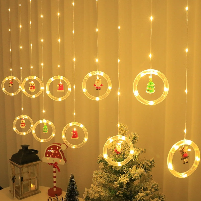 LED Christmas Curtain Lights Indoor Decoration Flashing String Lights