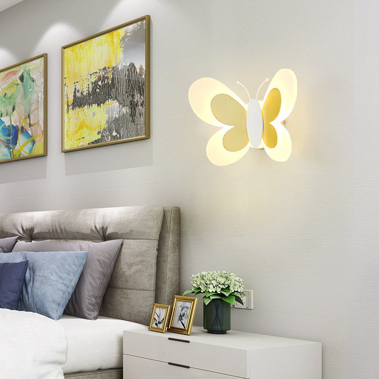 Butterfly Lamp Creative Cartoon Children Bedroom Wall Lamp
