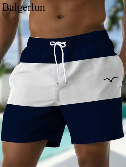 Men’s Printed Pants – Casual Drawstring Diagonal Pocket Trousers