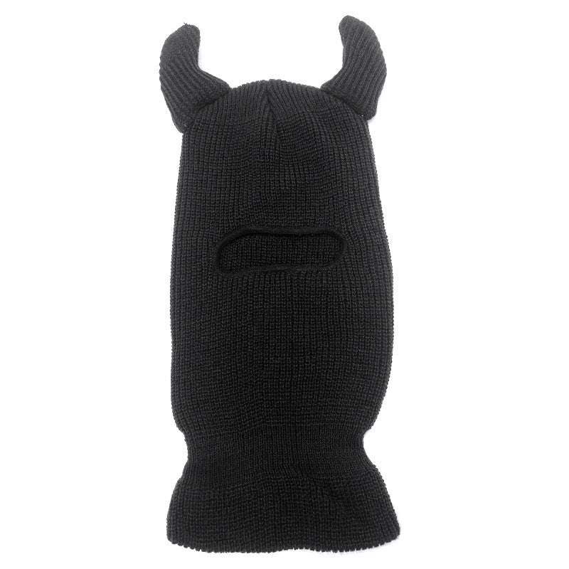 Halloween Wool Hat Horn Single Hole Headgear