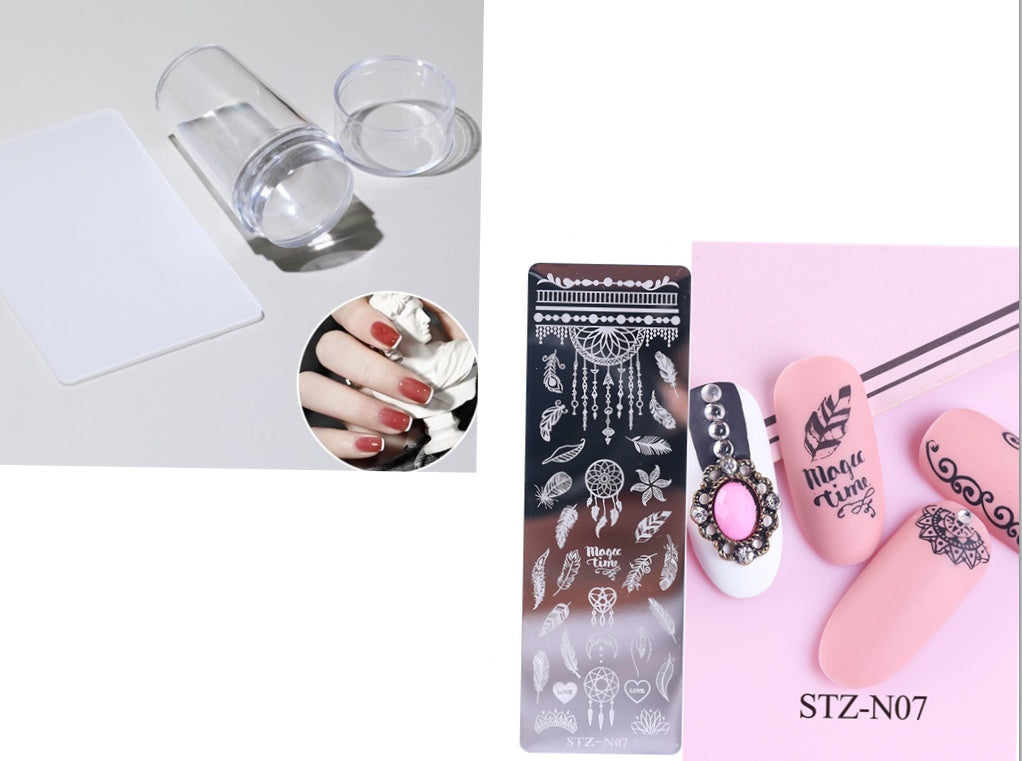 Nail Print Plate – Long Steel Stamping Template for Nail Art