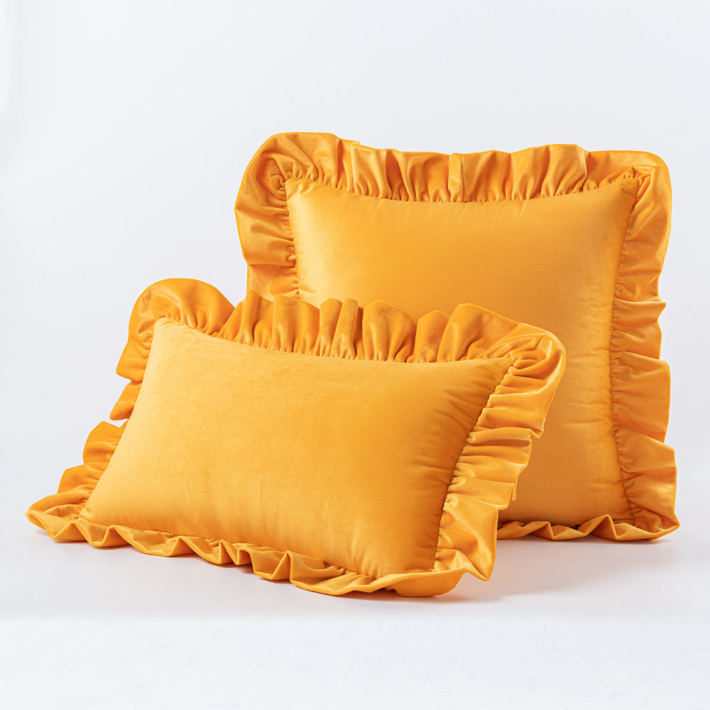 Nordic Velvet Lace Throw Pillows With Upholstered Living Room Sofa