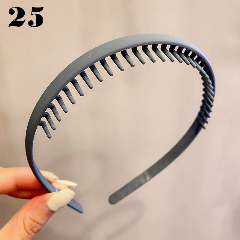 Simple Serrated Non-slip Solid Color Hair Headband