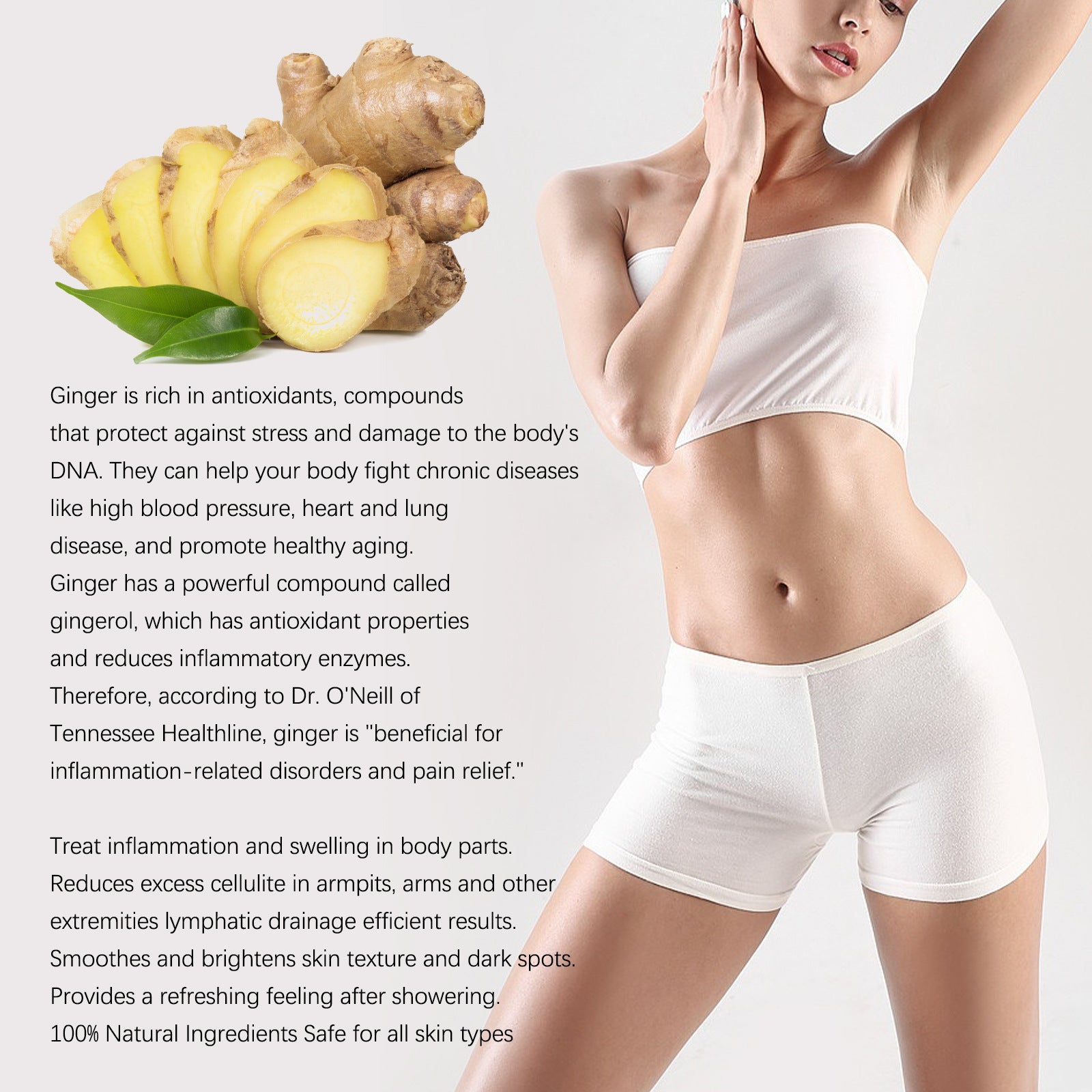 Ginger Body Shaping Shower Gel Fade Lymph Slimming Softening Skin Firming Thin Waist