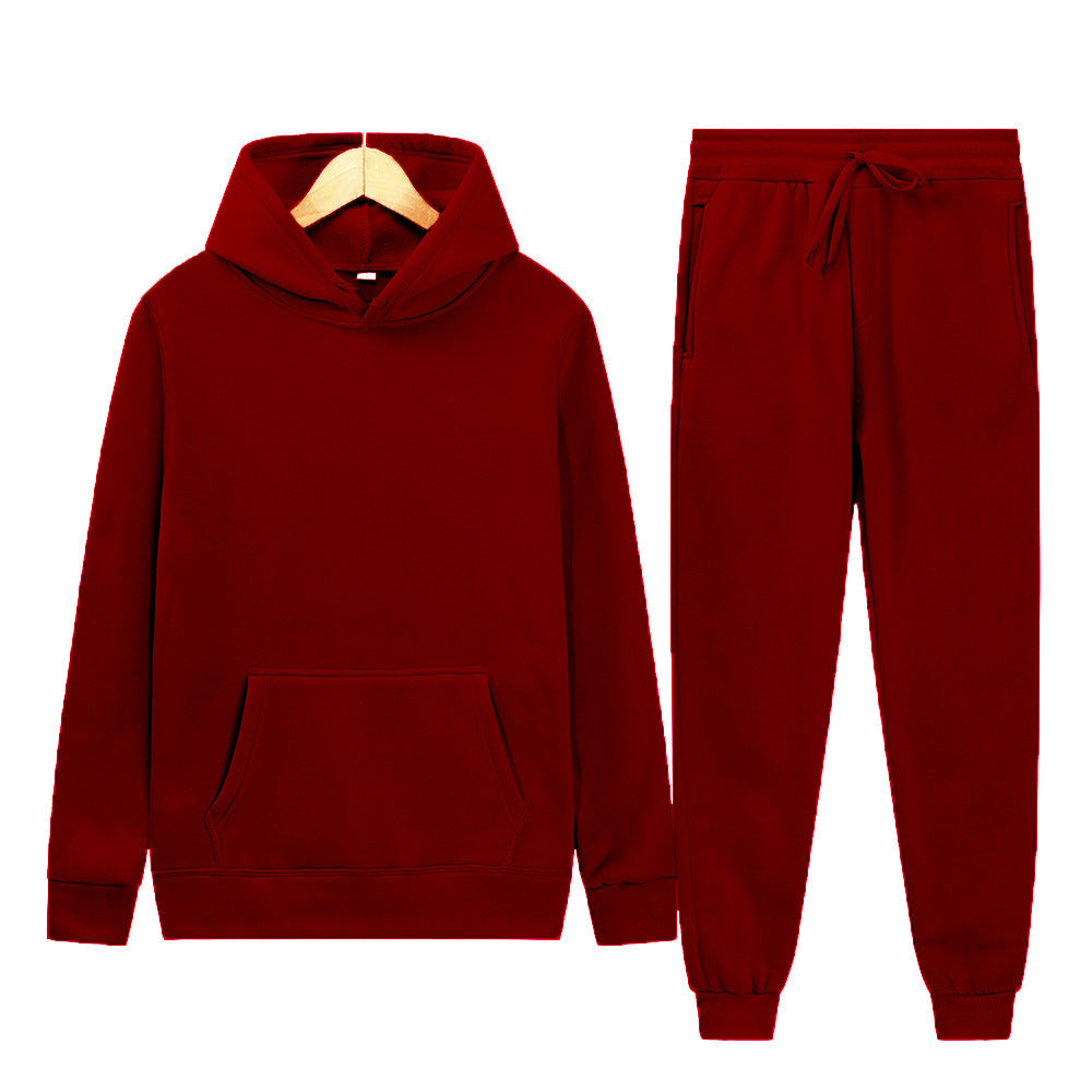 Men's Sport Suit Solid Color Light Board Fleece Warm