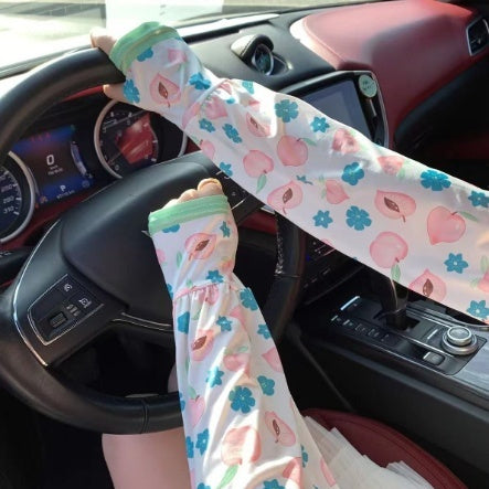 Sun Protection Viscose Fiber Oversleeve Printed All-matching UV Protection Elbow Protection Ice Sleeve Gloves