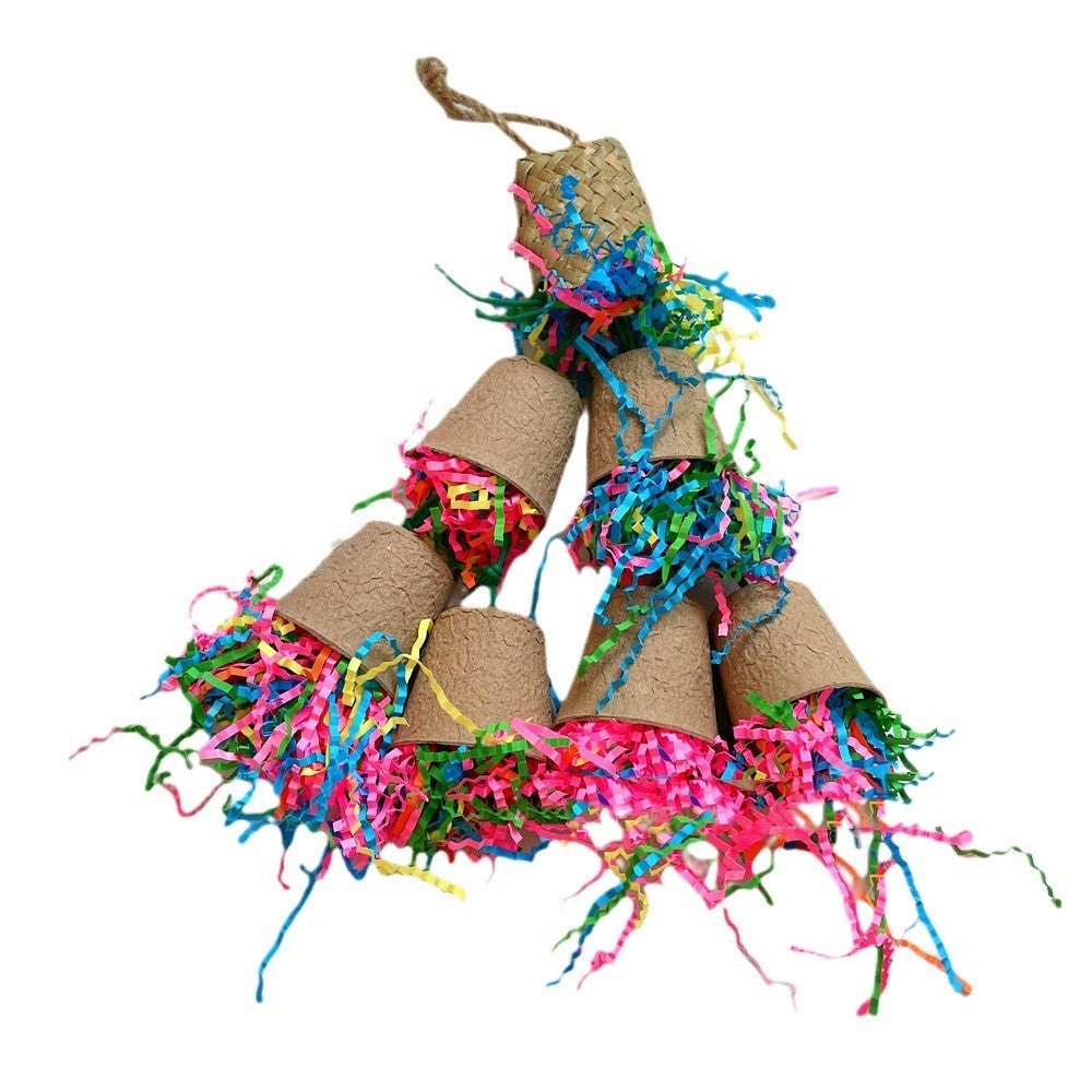 Parrot Paper Cup Palm Weaving Gnawing Toy