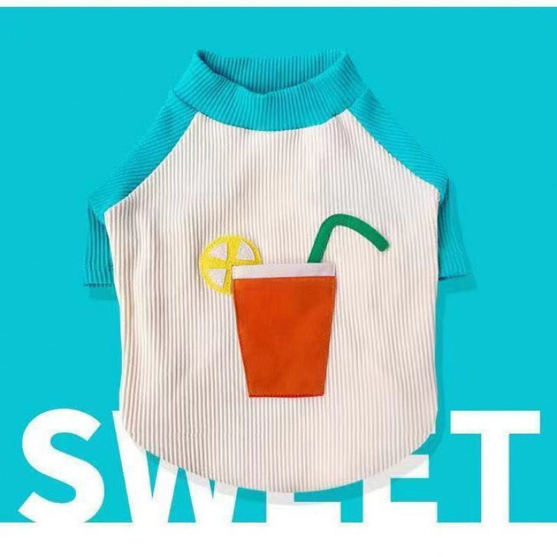 Dog Thin Striped T-Shirt Pet Sling Clothes