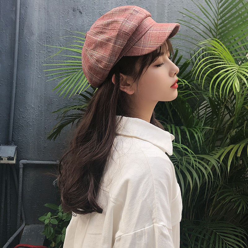 Autumn And Winter Yangqi Checked Beret Children