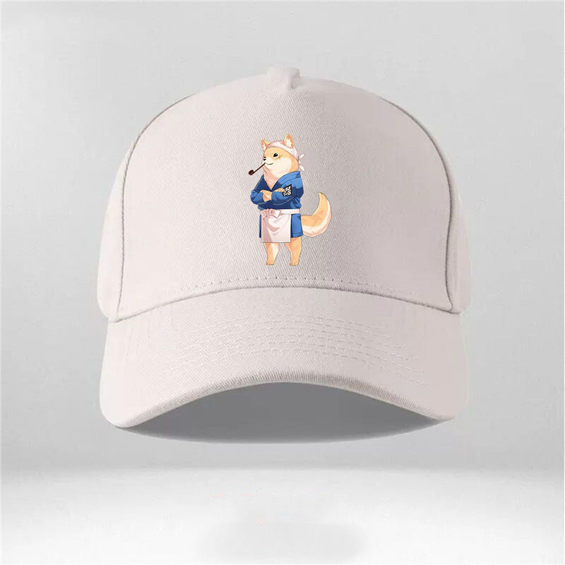 Cartoon Dog Shiba Inu Couple Peaked Cap for Men and Women – New Trendy Adjustable Hat
